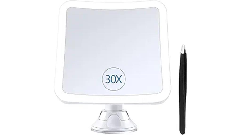30x lighted makeup mirror