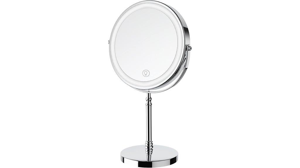 adjustable brightness rotating mirror