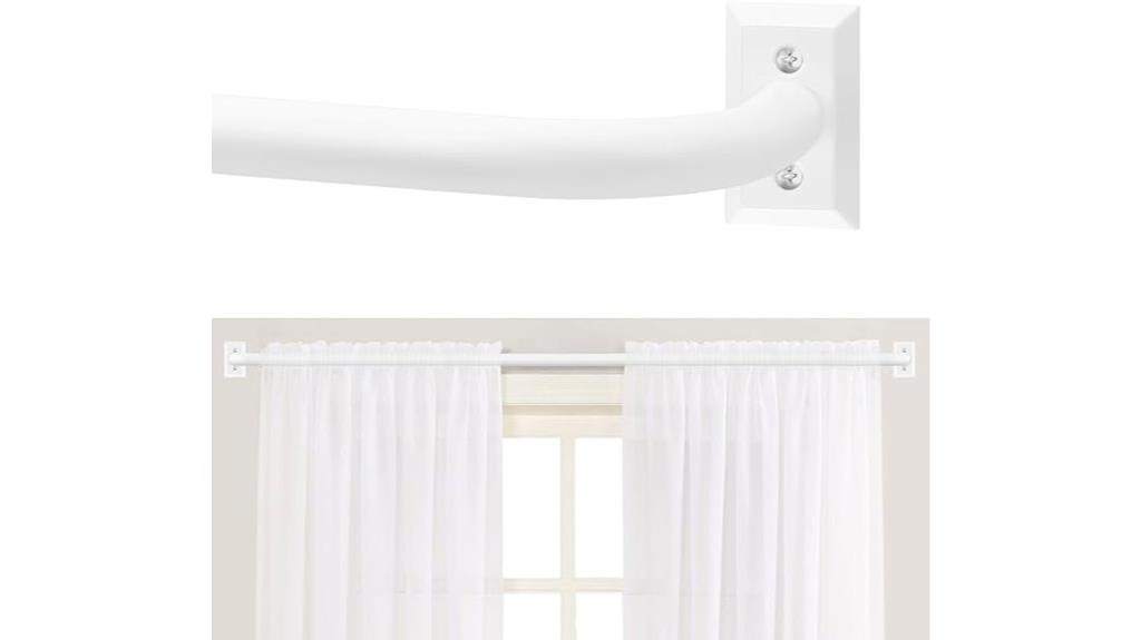 adjustable white curtain rods