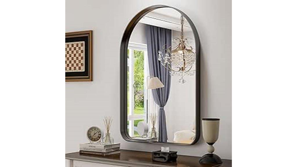 aluminum framed bathroom mirror