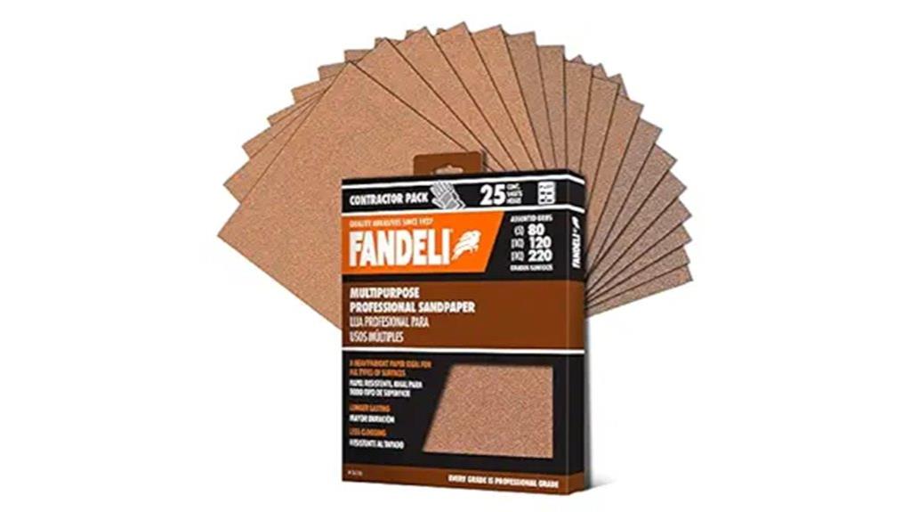 assorted grit sanding sheets