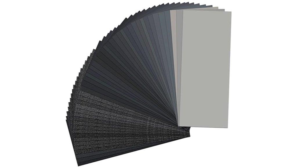 assorted grit sandpaper sheets