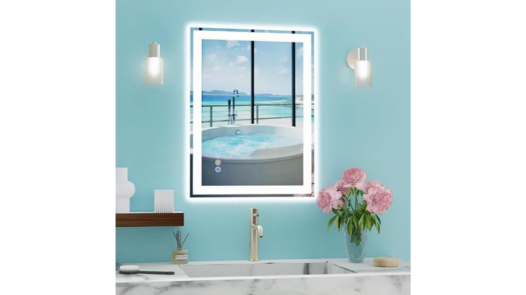backlit bathroom mirror 20x28
