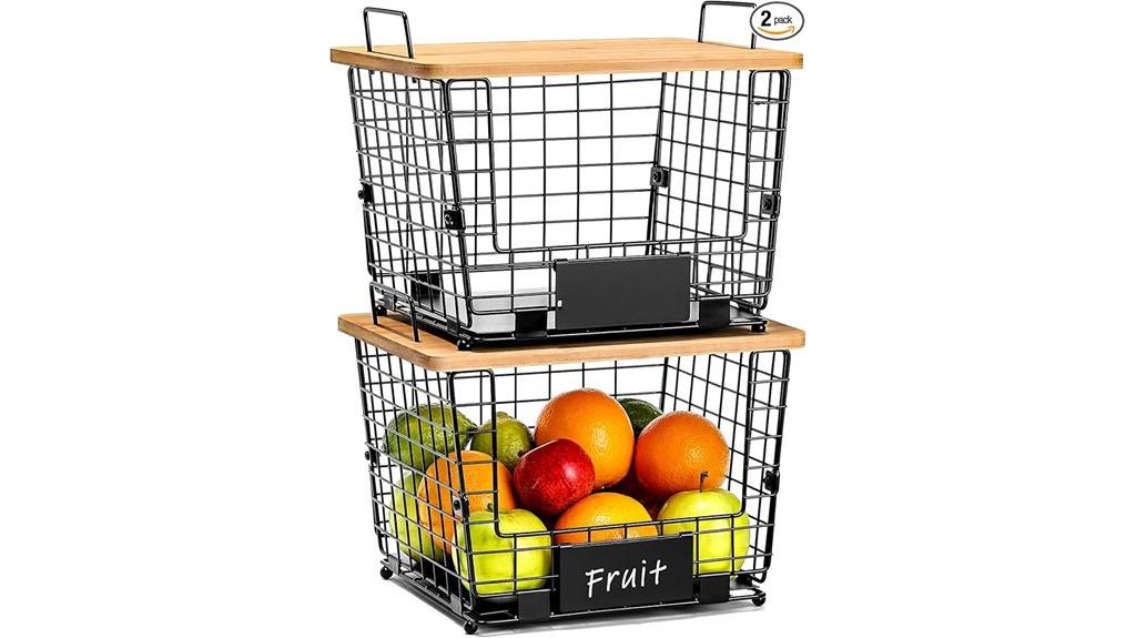 bamboo topped kitchen storage solution