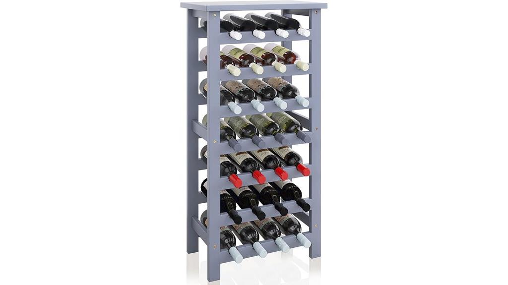 bamboo wine rack 28 bottles
