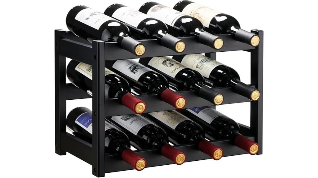 bamboo wine rack storage