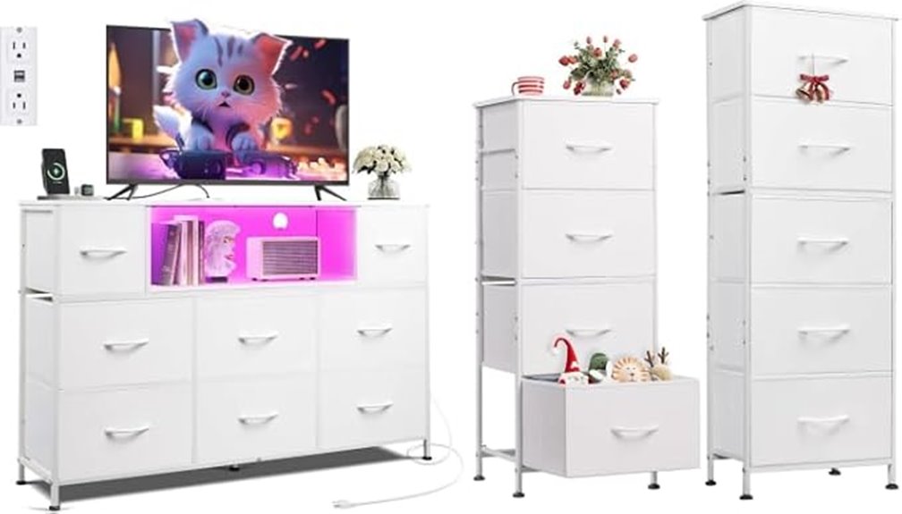 bedroom storage dresser set