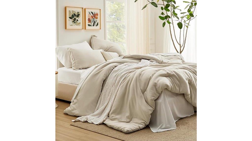 beige queen bedding set