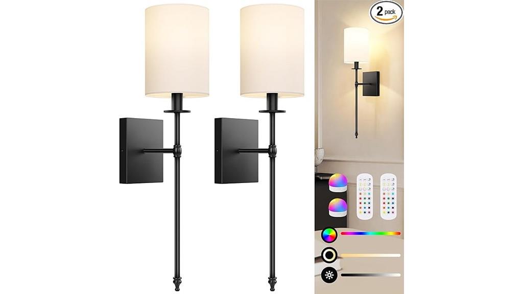 black battery wall sconces