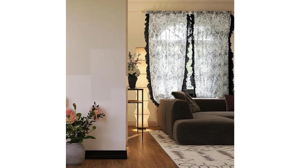 black floral bedroom curtains