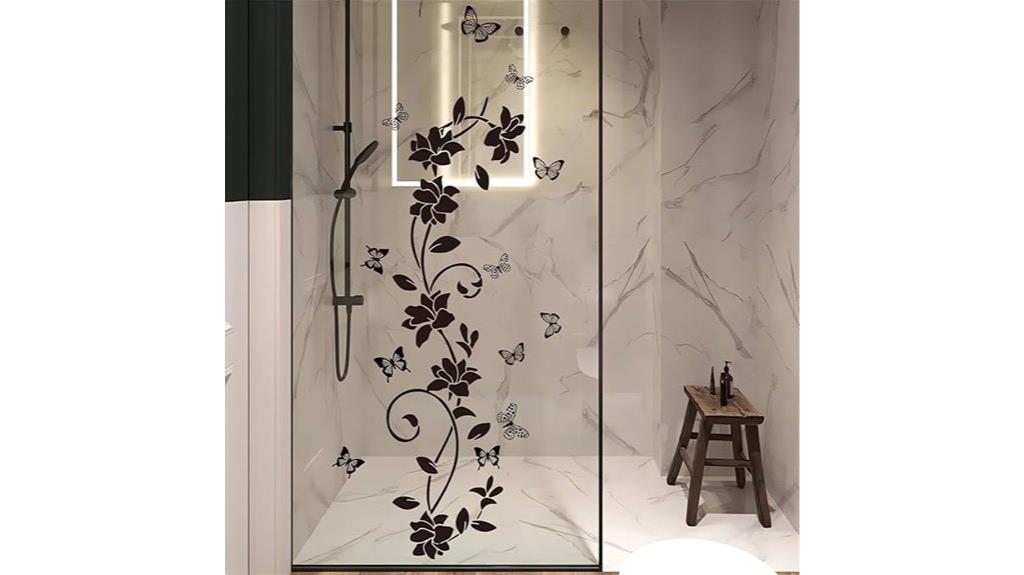 black flower vine stickers