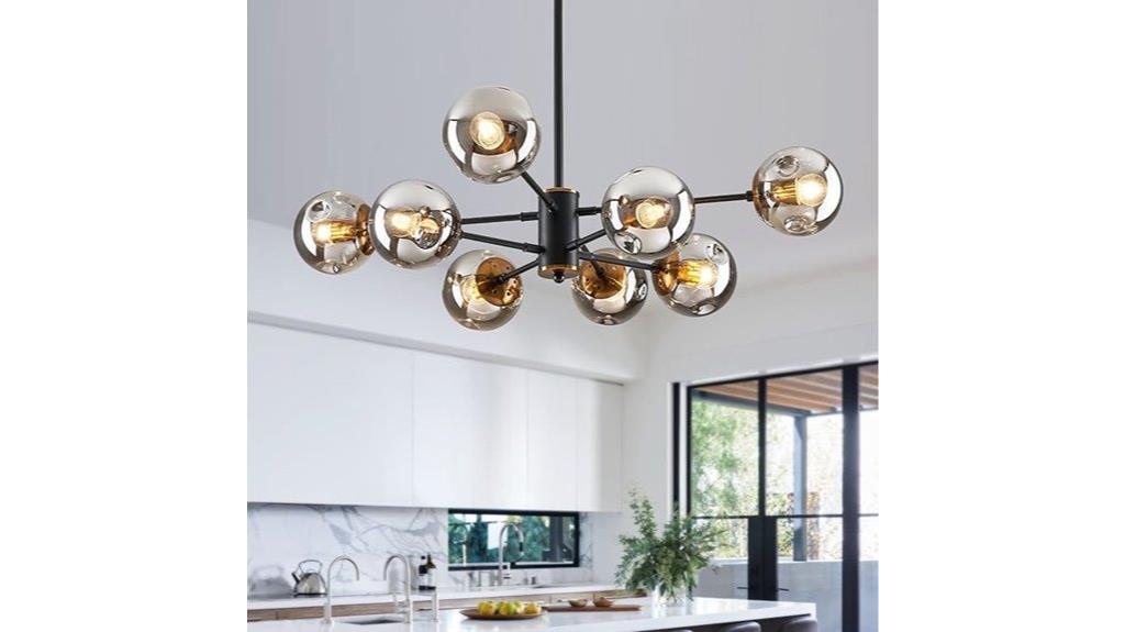 black globe chandelier design