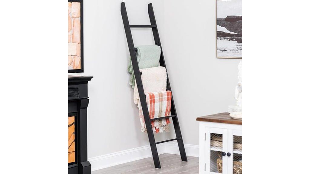 black six tier blanket ladder