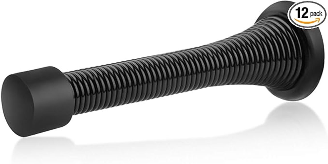 black spring door stops