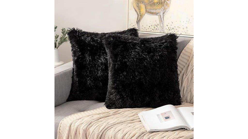 black throw pillow covers