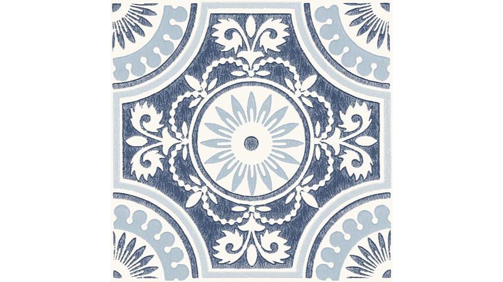 blue vinyl peel tiles