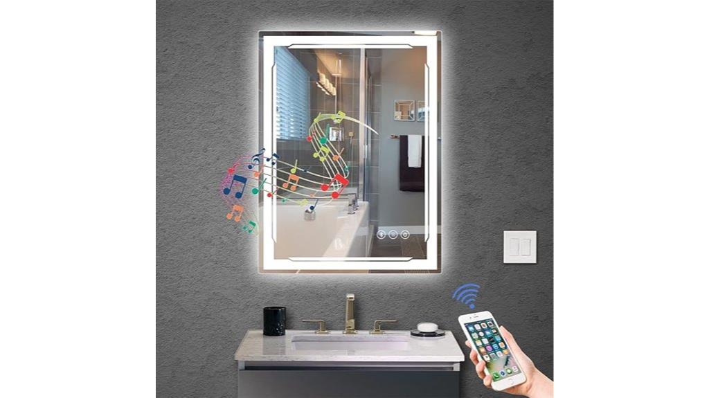 bluetooth lighted bathroom mirror