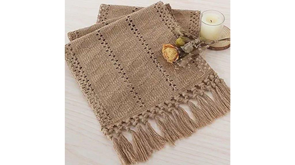 boho burlap table runner