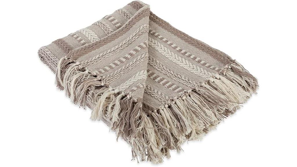 braided striped decorative blanket