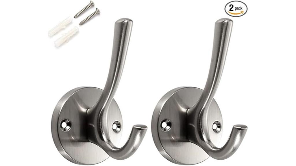 brushed nickel coat hooks