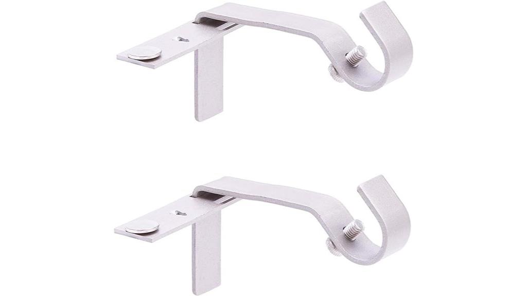 brushed nickel curtain rod brackets