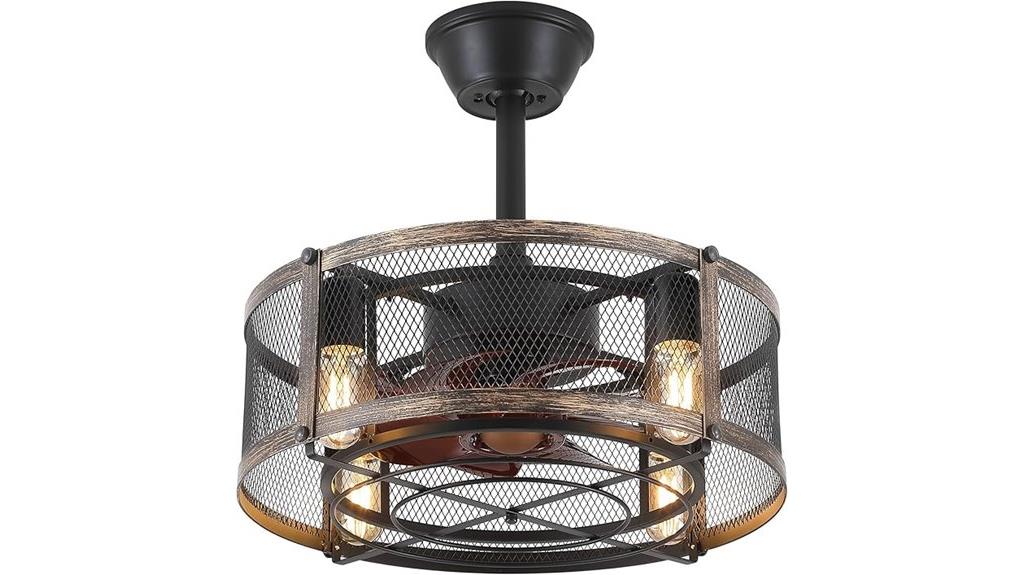 caged ceiling fan lights