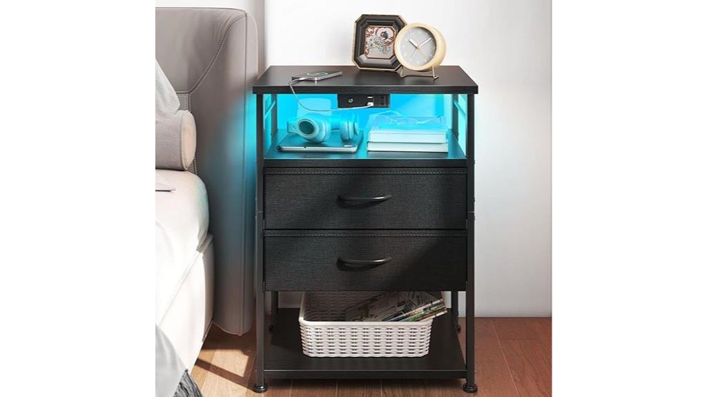 charging nightstand with storage