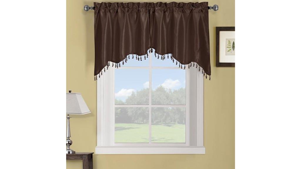 chocolate brown swag valance