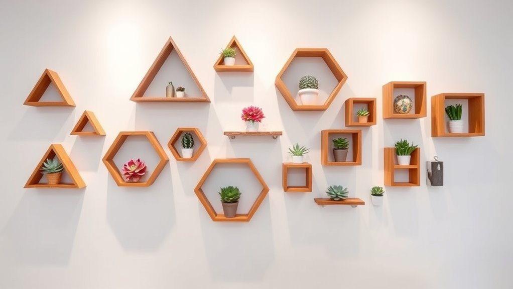 choosing geometric wall shelves