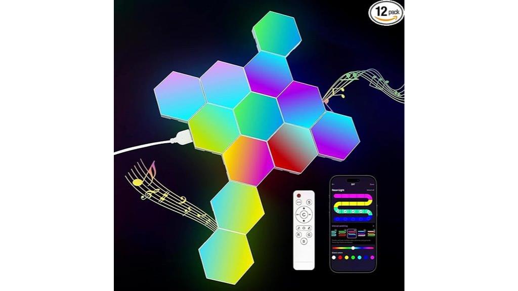 colorful hexagon led panels