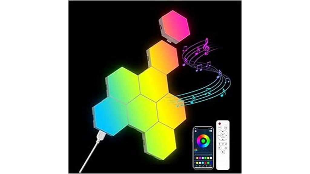 colorful hexagon wall panels