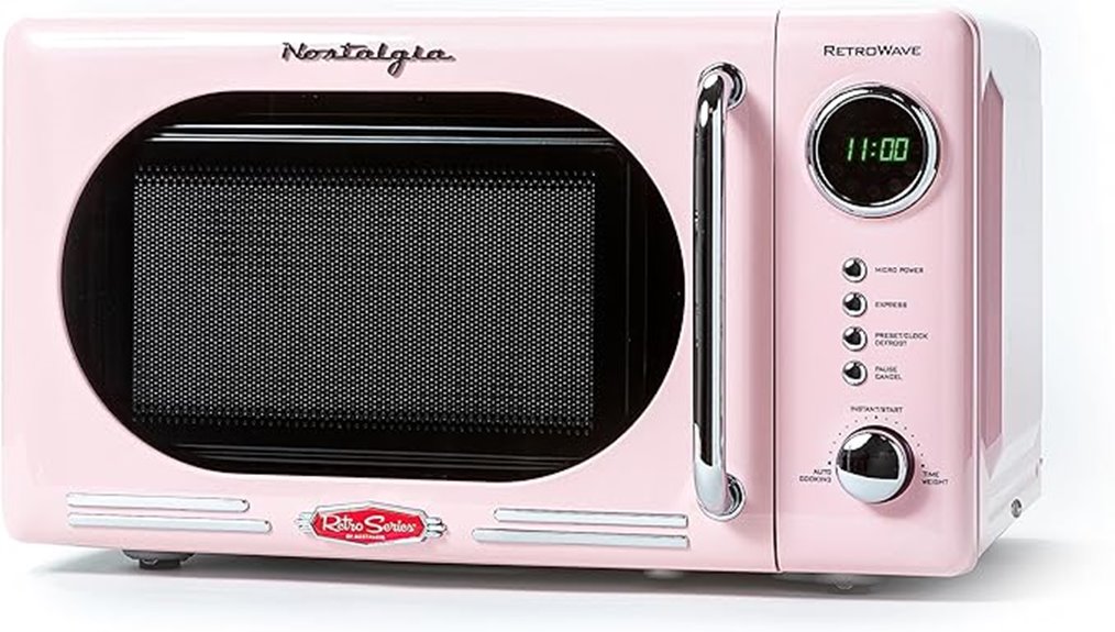 compact retro microwave oven