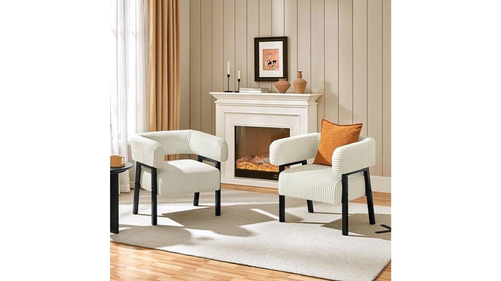 corduroy accent chair set