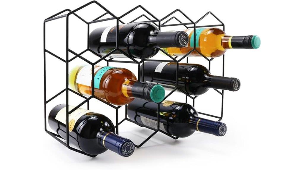 countertop black wine rack