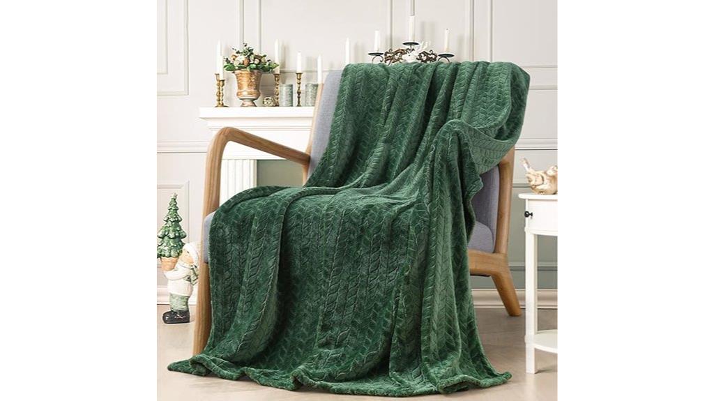 cozy green fleece throw