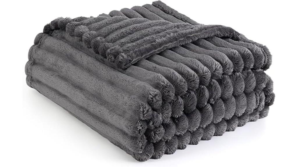 cozy grey fleece blanket