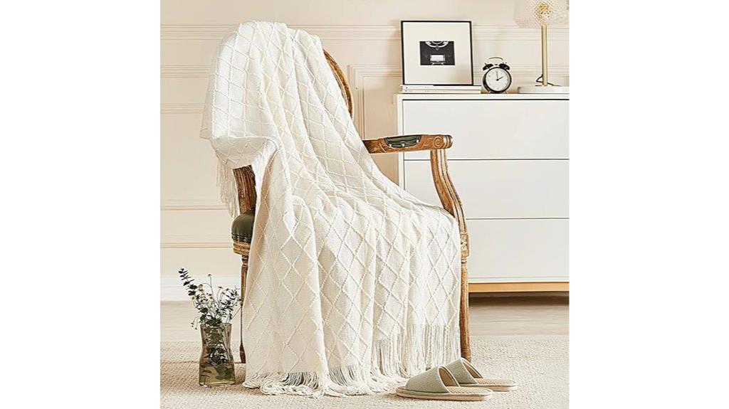 cozy knitted throw blanket