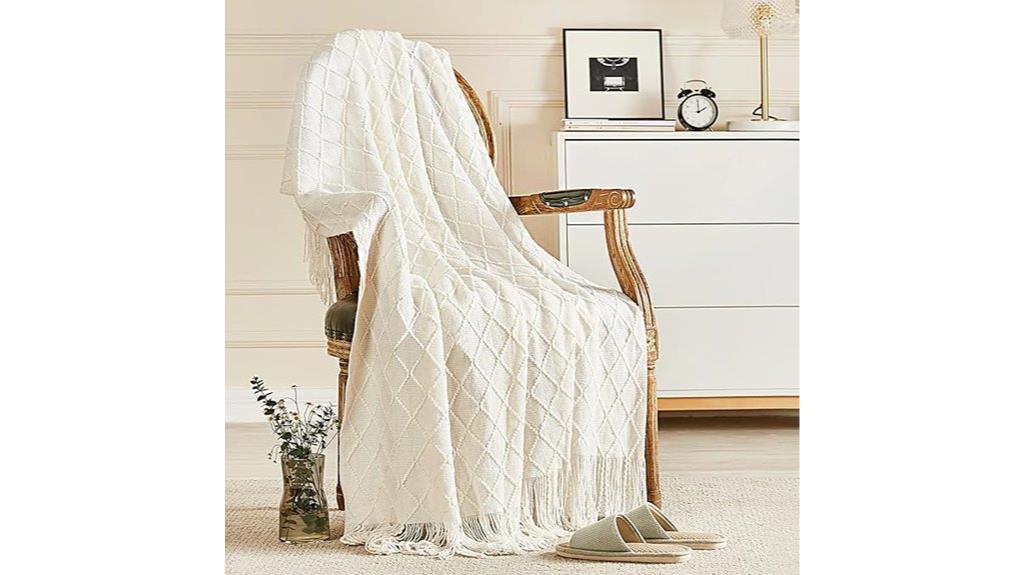 cozy knitted throw blanket