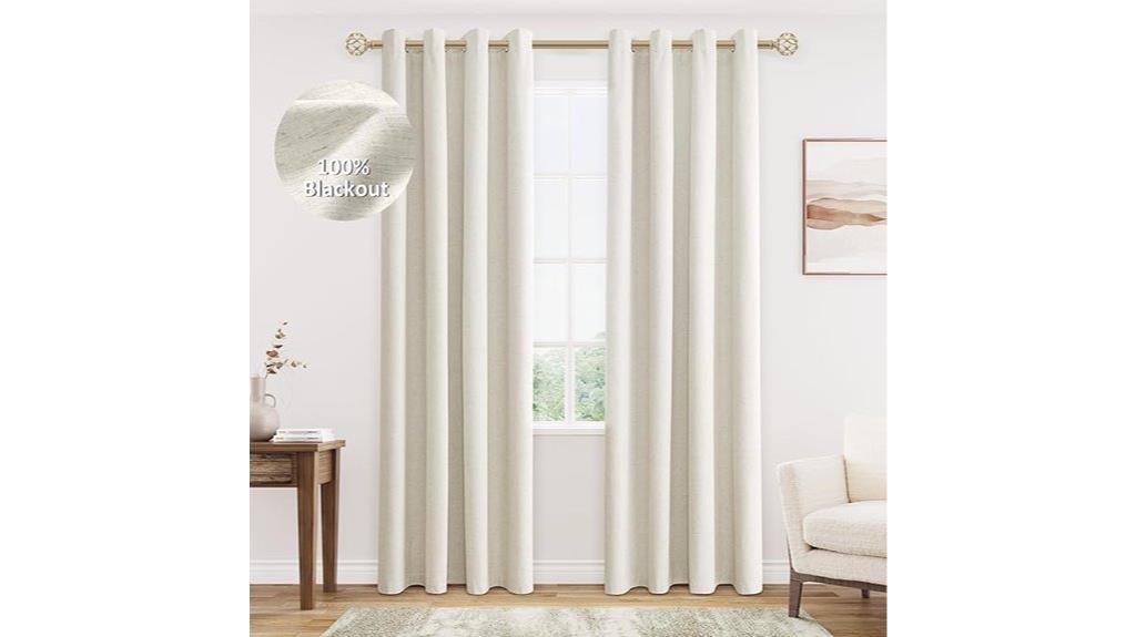 cream blackout curtain set