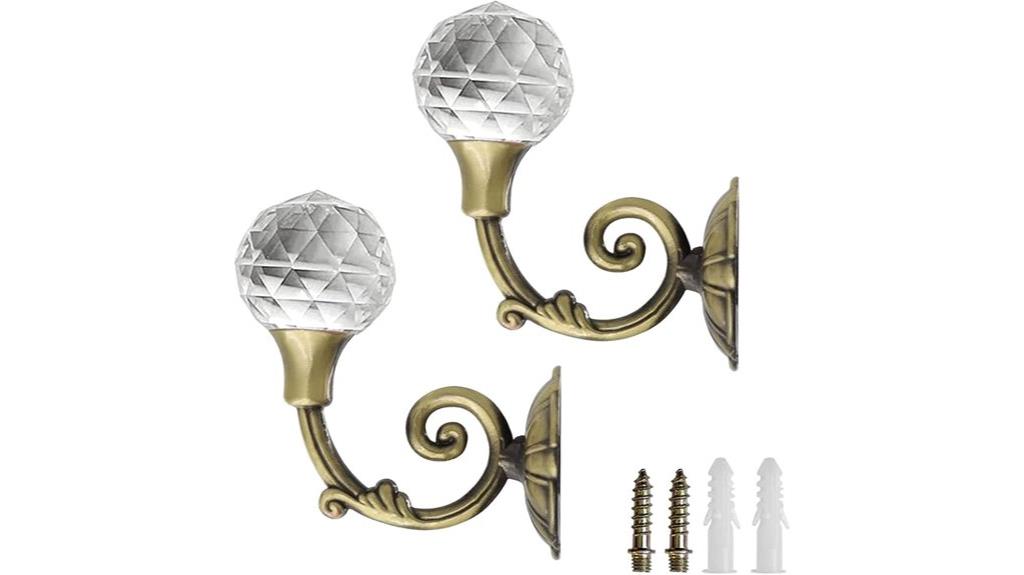 crystal tieback curtain hooks