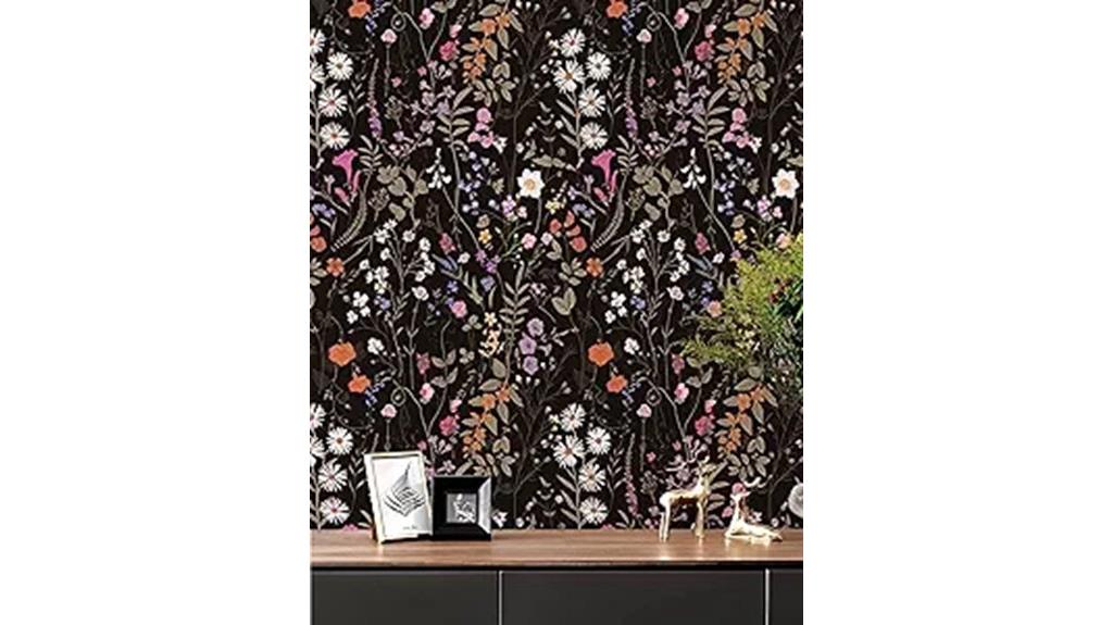 dark floral peel stick