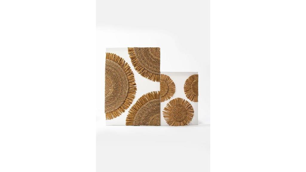 decorative wicker canvas art