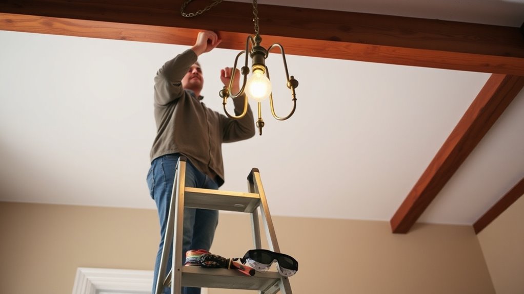 dismantling current lighting fixture