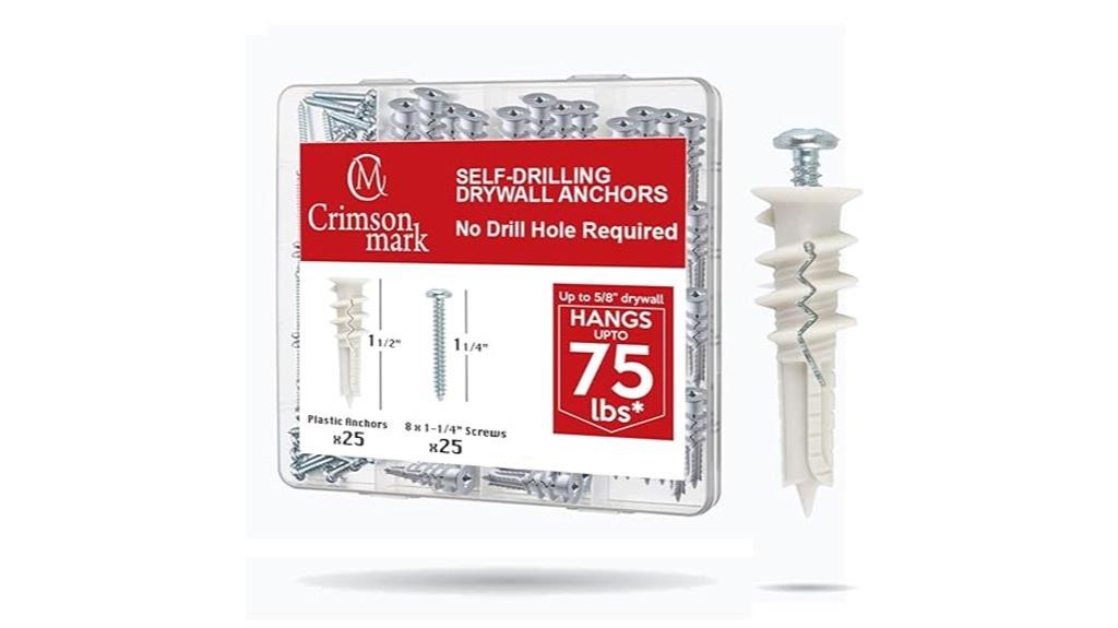 drywall anchors and screws