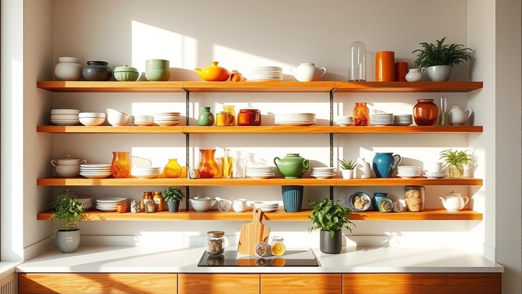 effective open shelves organization