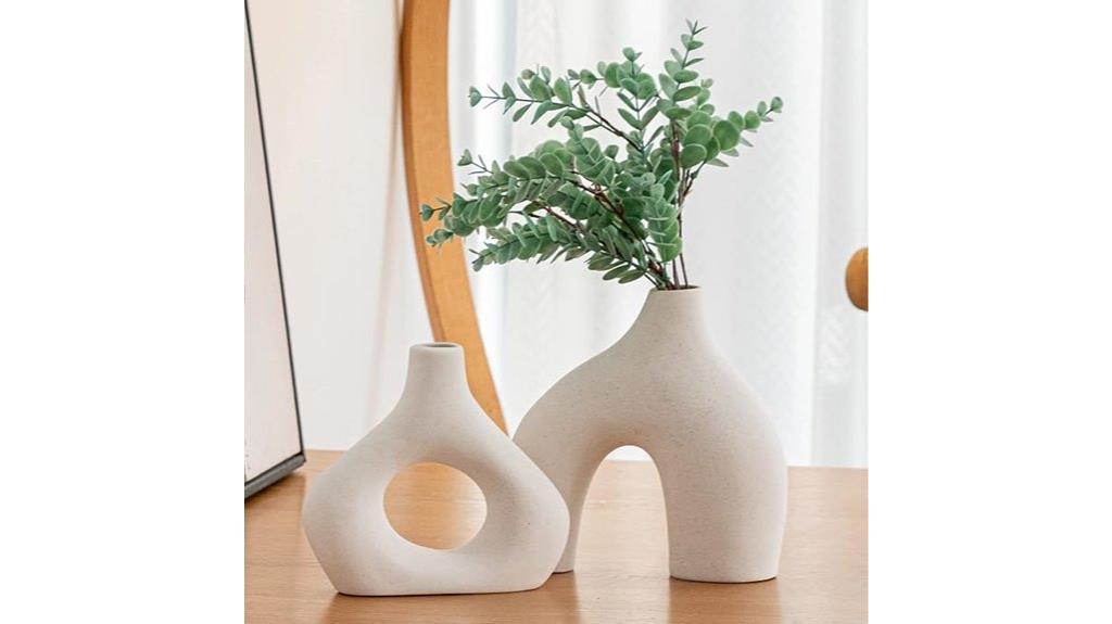 elegant white vase set