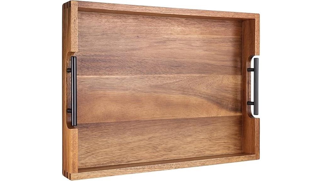 elegant wooden serving tray