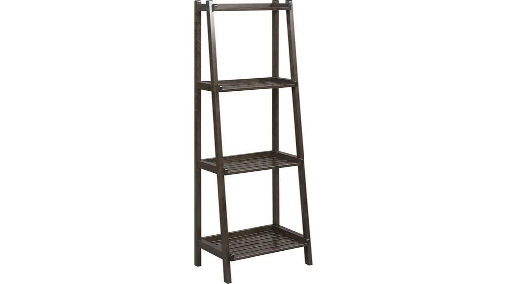 espresso ladder shelf unit