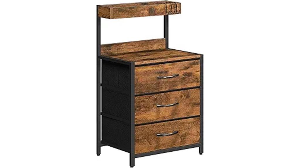 fabric drawer night stand