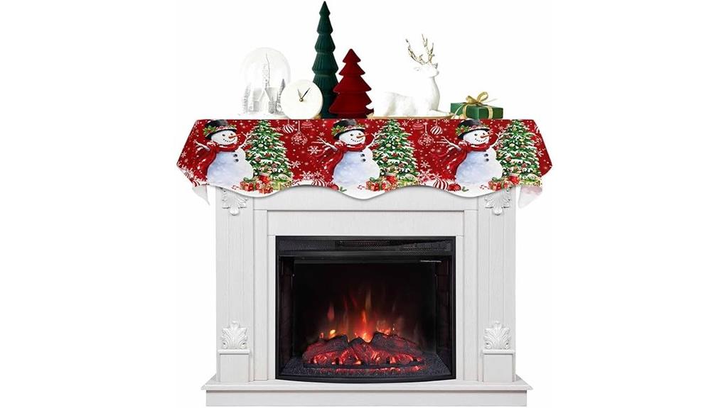 festive red mantel scarf